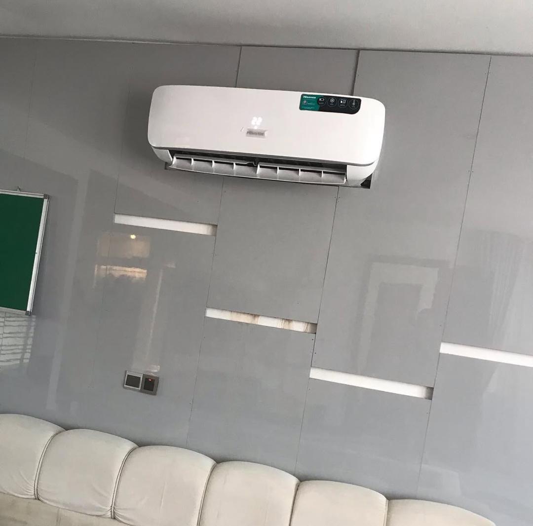 Wall-mounted Hisense air conditioner installed in an interior