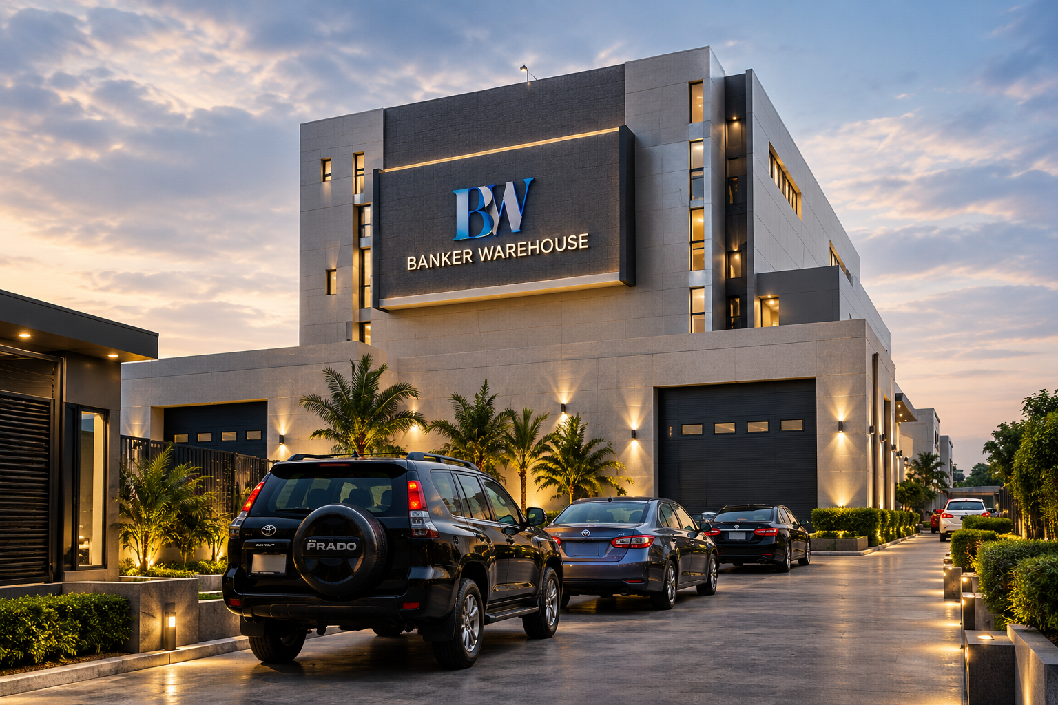 Company-supplied illustration of the Bankers Warehouse building and frontage